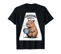 Surviving Barely Capybara Coffee Lover Mellow Mood Women Men T-Shirt
