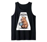 Surviving Barely Capybara Coffee Lover Mellow Mood Women Men Tank Top