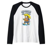 Surviving El Niño Weather Rainy Day Humor Vibes Rain Gear Raglan Baseball Tee