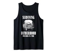 Surviving Fatherhood One Beer At A Time Father's Day Dad Tank Top