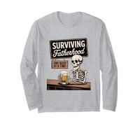 Surviving Fatherhood One Beer at A Time Funny Beer Lover Long Sleeve T-Shirt