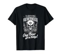 Surviving Fatherhood One Beer At A Time Value Graphic T-Shirt, Men, Black, L