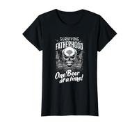 Surviving Fatherhood One Beer At A Time Value Graphic T-Shirt, Women, Black, L