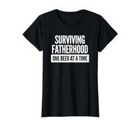 Surviving Fatherhood One Beer At A Time Value Graphic T-Shirt, Women, Black, S