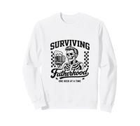 Surviving Fatherhood One Beer At Time Dad Funny Fathers Day Sweatshirt