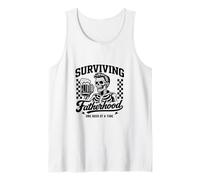 Surviving Fatherhood One Beer at Time Dad Funny Fathers Day Tank Top