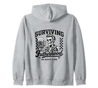 Surviving Fatherhood One Beer At Time Dad Funny Fathers Day Zip Hoodie