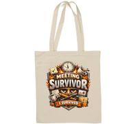 Surviving Intense Work Meetings Successfully Natural Cotton Tote Bag White