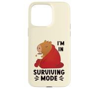 Surviving Mode Cozy Winter Capybara Hot Drink Case for iPhone 15 Pro Max
