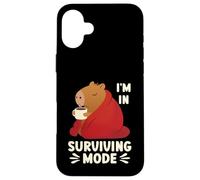Surviving Mode Cozy Winter Capybara Hot Drink Case for iPhone 16 Plus