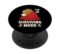 Surviving Mode Cozy Winter Capybara Hot Drink PopSockets Adhesive PopGrip