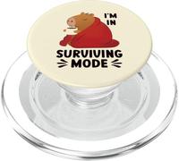Surviving Mode Cozy Winter Capybara Hot Drink PopSockets PopGrip for MagSafe