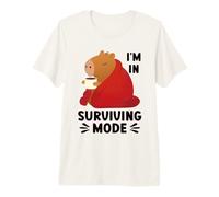 Surviving Mode Cozy Winter Capybara Hot Drink Premium T-Shirt