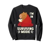 Surviving Mode Cozy Winter Capybara Hot Drink Sweatshirt