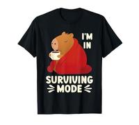 Surviving Mode Cozy Winter Capybara Hot Drink T-Shirt