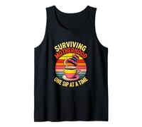 Surviving Motherhood One Sip At A Time Coffee Mom Tank Top