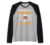 Surviving Off of Whiskey and Dad Jokes Parenting - Raglan Baseball Tee