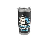 Surviving On Coffee and Dinosaur Roars Dino Enthusiast Stainless Steel Insulated Tumbler