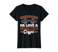Surviving On Love and Leftover Coffee Twin Mom T-Shirt