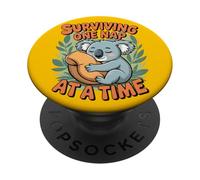 Surviving One Nap at a Time - Cute Sleepy Koala PopSockets Adhesive PopGrip