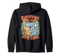 Surviving One Nap at a Time - Cute Sleepy Koala Zip Hoodie