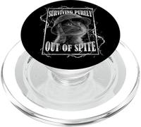 Surviving Out of Spite Funny Cat Dramatic Lightning Band PopSockets PopGrip for MagSafe
