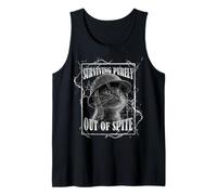Surviving Out of Spite Funny Cat Dramatic Lightning Band Tank Top