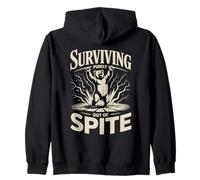 Surviving Purely Out Of Spite Bear Zip Hoodie