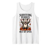 Surviving Purely Out of Spite Funny Opossum Sarcastic Tank Top