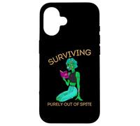 Surviving Purely Out Of Spite Zombie Reading Brains Book Case for iPhone 16