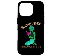 Surviving Purely Out Of Spite Zombie Reading Brains Book Case for iPhone 16 Pro