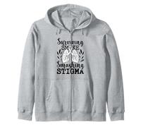 Surviving Smoke Smashing Stigma - Lung cancer awareness Zip Hoodie