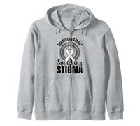 Surviving Smoke Smashing Stigma - Lung cancer awareness Zip Hoodie