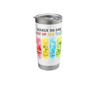 Surviving Summer One Sip At A Time Watercolor Lemonade Stainless Steel Insulated Tumbler