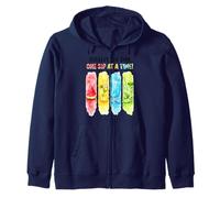 Surviving Summer One Sip At A Time Watercolor Lemonade Zip Hoodie