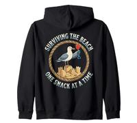 Surviving The Beach One Snack At A Time Humor Zip Hoodie