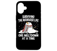 Surviving The Manager Life One Meltdown At a Time Funny Case for iPhone 16 Plus