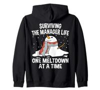 Surviving The Manager Life One Meltdown At a Time Funny Zip Hoodie