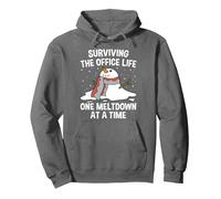 Surviving The Office Life One Meltdown At a Time Funny Pullover Hoodie, Adult Unisex, Asphalt Grey, Medium