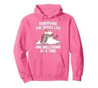 Surviving The Office Life One Meltdown At a Time Funny Pullover Hoodie, Adult Unisex, Bright Pink, Large