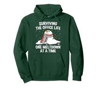Surviving The Office Life One Meltdown At a Time Funny Pullover Hoodie, Adult Unisex, Dark Green, Large