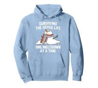 Surviving The Office Life One Meltdown At a Time Funny Pullover Hoodie, Adult Unisex, Dusty Blue, Medium