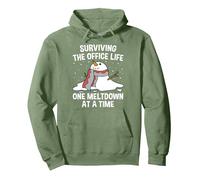 Surviving The Office Life One Meltdown At a Time Funny Pullover Hoodie, Adult Unisex, Sage Green, Medium