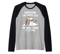 Surviving The Office Life One Meltdown at a Time Funny Raglan Baseball Tee