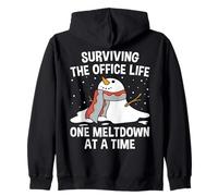 Surviving The Office Life One Meltdown At a Time Funny Zip Hoodie