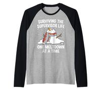 Surviving The Supervisor Life One Meltdown at a Time Funny Raglan Baseball Tee