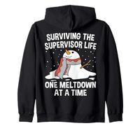 Surviving The Supervisor Life One Meltdown At a Time Funny Zip Hoodie