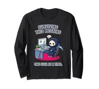 Surviving This Meeting One Sigh At A Time Grim Reaper Long Sleeve T-Shirt