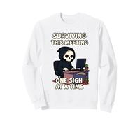 Surviving This Meeting One Sigh At A Time Grim Reaper Sweatshirt