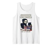 Surviving This Meeting One Sigh At A Time Grim Reaper Tank Top